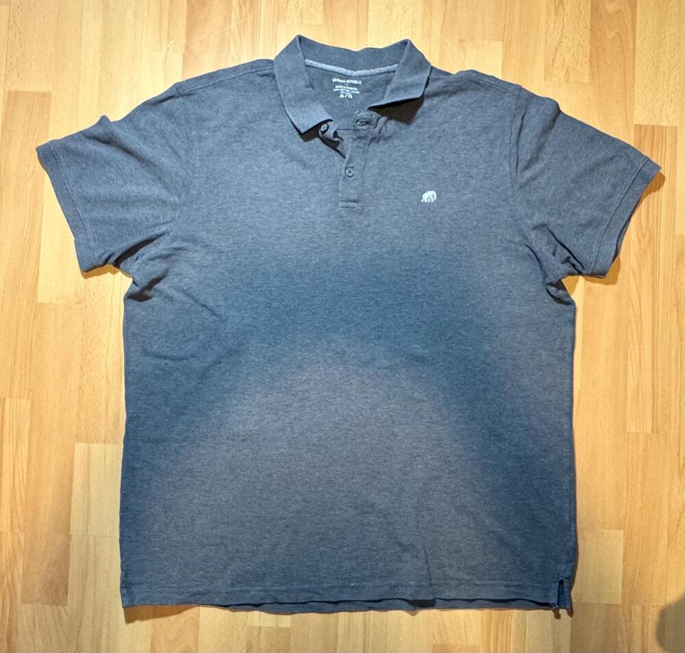 Banana Republic Polo Shirt Mens XL Gray Short Sleeve Classic Fit Casual Cotton